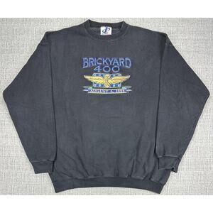 Vintage Indianapolis Motor Speedway Sweatshirt Black Sz Large 1995 Logo Althetic